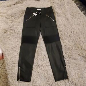 Rock these faux leather MNG suit pants